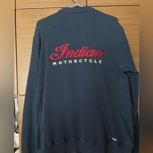 Indian motorcycle zippered sweater BLUE M